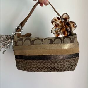 Vintage Coach Tan Mini Pouchette